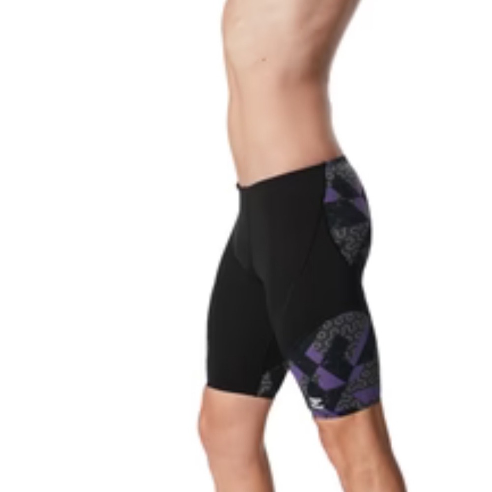 Speedo‎ Boys Endurance+ Jammer Swimsuit Black Purple Geometric Size 22 M NEW